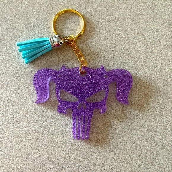 Hand Crafted Accessories - Handmade Punisher (Girl) Keychain